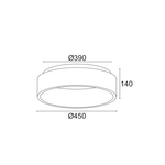 ΟΡΟΦΗΣ Φ/Σ LED 36W CCT 3670LM ΜΑΥΡΟ ΜΕΤΑΛΛΙΚΟ D45XH14CM APOLLO - Image 2