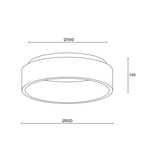ΟΡΟΦΗΣ Φ/Σ LED 48W CCT 5350LM ΛΕΥΚΟ ΜΕΤΑΛΛΙΚΟ D60XH14CM APOLLO - Image 2