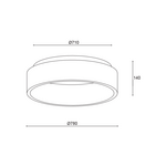 ΟΡΟΦΗΣ Φ/Σ LED 73W CCT 5450LM ΜΑΥΡΟ ΜΕΤΑΛΛΙΚΟ D78XH14CM APOLLO - Image 2