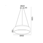 ΚΡΕΜΑΣΤΟ Φ/Σ LED 36W CCT 3670LM ΛΕΥΚΟ ΜΕΤΑΛΛΙΚΟ D45XH120CM APOLLO - Image 2