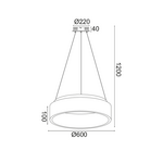 ΚΡΕΜΑΣΤΟ Φ/Σ LED 48W CCT 5350LM ΜΑΥΡΟ ΜΕΤΑΛΛΙΚΟ D60XH120CM APOLLO - Image 2
