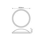 LED PC WHITE CEIL LUMINAIRE 230V AC IP65 20W 1750lm 4000K 110° Ra80 - Image 2