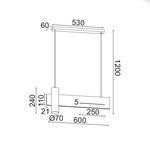 ΚΡΕΜΑΣΤΟ Φ/Σ LED 1XGU10+ 12W LED 3000K 960LM ΑΠΟΧΡ.ΜΑΥΡΟΥ ΜΑΡΜΑΡΟΥ ΜΕΤ/ΚΟ 60Χ7ΧΗ120CM LINEA - Image 2