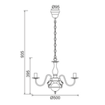 NETTO ΚΡΕΜΑΣΤΟ Φ/Σ 3ΧΕ14 ΜΕΤΑΛΛΙΚΟ ΠΑΤΙΝΑ ΧΡΥΣΟ  Φ50ΧH93,5CM VELVET - Image 2