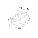 ΓΥΨΙΝΟ TRIMLESS ΦΩΤΙΣΤΙΚΟ ANDIE ΔΕΞΙΑ ΓΩΝΙΑ 20x20x5CM - Image 2