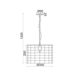 NETTO ΚΡΕΜΑΣΤΟ Φ/Σ 1ΧΕ27 ΜΕΤΑΛΛΙΚΟ ΛΕΥΚΟ ΣΚΟΥΡΙΑ Φ35,2ΧΗ120CM DUBLIN - Image 2