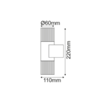 NETTO UP-DOWN CLEAR 2W LED 3000K 230V GREY - Image 2