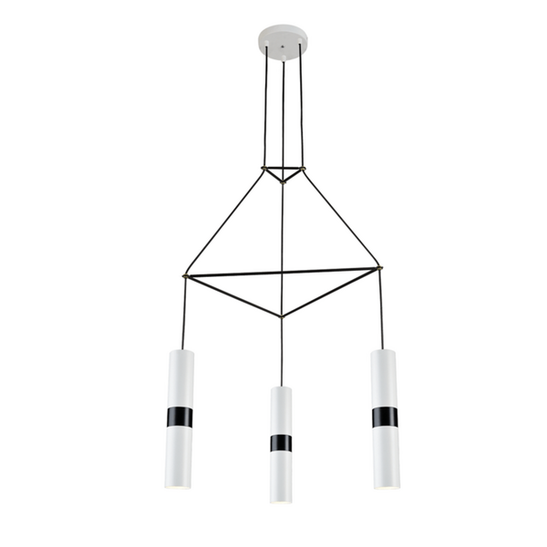 NETTO ΚΡΕΜΑΣΤΟ Φ/Σ 3XGU10 ΛΕΥΚΟ ΜΕΤΑΛΛΙΚΟ 56X49XH150CM DA VINCI