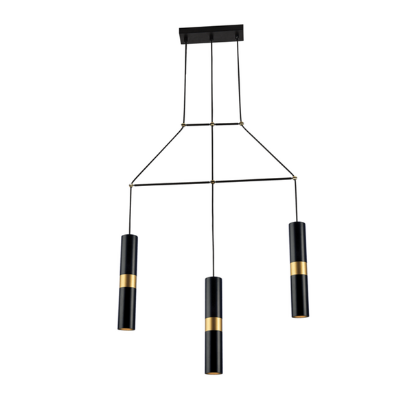 NETTO ΚΡΕΜΑΣΤΟ Φ/Σ 3XGU10 ΜΑΥΡΟ ΜΕΤΑΛΛΙΚΟ 66X8XH150CM DA VINCI