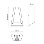 LED COB WALL LUMINAIRE 6W 425LM  30° AND 120°  230VAC 3.000K DARK GREY CRI80 IP54 30.000HRS - Image 3