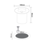 LED ROUND COB INGROUND SPOT LUMINAIRE 7W 450LM 3000K 45° 230V AC IP67 RA80 30000hrs - Image 2