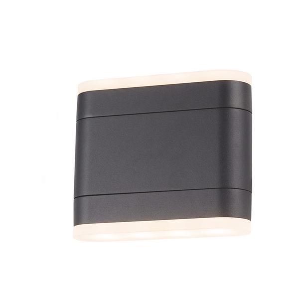 LED SMD WALL LUMINAIRE 9W 480LM 110° 230V AC 3.000K DARK GREY CRI80 IP54 30.000HRS