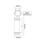 GU10 WALL LUMINAIRE 230V AC DARK GREY IP54 MAX.2X35W - Image 2