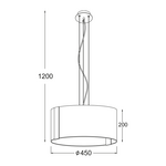 ΚΡΕΜΑΣΤΟ ΓΥΑΛΙΝΟ Φ45CM 3XE27 DIONE - Image 2