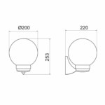 PLASTIC WALL GARDEN BLACK LUMINAIRE Φ200 E27 IP44 - Image 2