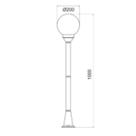 PLASTIC FLOOR GARDEN BLACK LUMINAIRE 100CM Φ200 E27 IP44 - Image 2