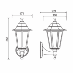 6S PLASTIC WALL GARDEN WHITE LUMINAIRE E27 IP44 - Image 2