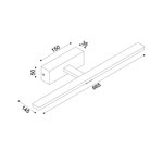 ΕΠΙΤΟΙΧΟ Φ/Σ LED 12W 3000K 780LM PALMA ΟΡΕΙΧΑΛΚΟ ΜΕΤ/ΚΟ IP44 66,5X14,5X5CM - Image 2