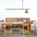 InLight Κρεμαστό φωτιστικό από μαύρο και χρυσαφί μέταλλο και λευκή οπαλίνα 3XG9 και 1XE27 D:120cm (6040) - Image 2