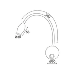 ΕΠΙΤΟΙΧΟ ΣΠΟΤ ΝM LED 3W 210Lm ΜΕ ΣΠΙΡΑΛ&ΔΙΑΚΟΠΤΗ 3000K 230V SWAN - Image 2