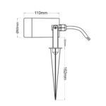 GREY SPOT LUMINAIRE GU10 MAX. 3W LED IP65 & GARDEN SPIKE - Image 2