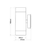 UP-DOWN GREY PP WALL LIGHT GU10Max.2x3W LED IP65 - Image 2