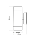 UP-DOWN BLACK PP WALL LIGHT GU10Max.2x3W LED IP65 - Image 2