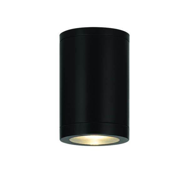 GU10  ROUND CEILING LUMINAIRE 230V AC MATT BLACK IP65 GU10 MAX.7W