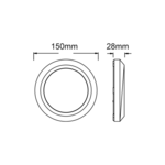 LED WALL ROUND LUMINAIRE WHITE 230V AC IP65 4W 3000K 310LM RA80 - Image 2