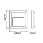 LED WALL SQUARE LUMINAIRE RUST 230V AC IP65 2W 3000K 100LM RA80 - Image 2