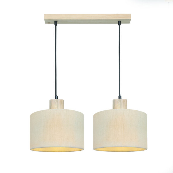 ΚΡΕΜΑΣΤΟ Φ/Σ 2ΧΕ27 CHIOS ΚΡΕΜ ΥΦΑΣΜΑ+ΞΥΛΟ 50X22XH130CM