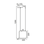 ΚΡΕΜΑΣΤΟ Φ/Σ LED 9W 3000K 870LM ΜΑΥΡΟ ΜΕΤΑΛΛΙΚΟ 22X11XH129CM SYMETRIA - Image 2