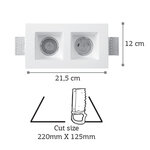 InLight Χωνευτό σποτ λευκό από γύψο 2XGU10 IP44 D:21,5cm (Χ0007) - Image 2