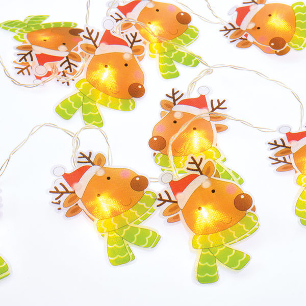 "PLASTIC DEER HEAD", 10 LED ΛΑΜΠΑΚΙΑ ΣΕΙΡΑ ΜΠΑΤΑΡΙΕΣ (2xAA), WW, IP20, 135+30cm, ΔΙΑΦ. ΚΑΛ. ΤΡΟΦ.