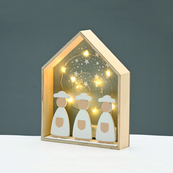 WOODEN HOUSE ΓΚΡΙ 10 LED ΛΑΜΠ ΚΑΛΩΔΙΟ ΧΑΛΚΟΥ ΘΕΡΜΟ ΣΤΑΘΕΡΟ ΜΠΑΤ (2ΧΑΑA) 20*4,5*25cm IP20^
