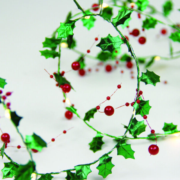 MISTLETOE BERRIES GARLAND 20 LED ΛΑΜΠ ΚΑΛΩΔΙΟ ΧΑΛΚΟΥ ΘΕΡΜΟ ΣΤΑΘΕΡΟ ΜΠΑΤ (2ΧΑΑ) 1,8m IP20 0,3m ΚΑΛ^