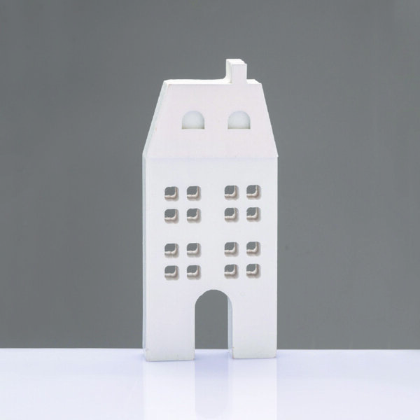 WOODEN DECORATIVE WHITE HOUSE   ΜΟΤΙΦ 6,5*2*14,5cm^