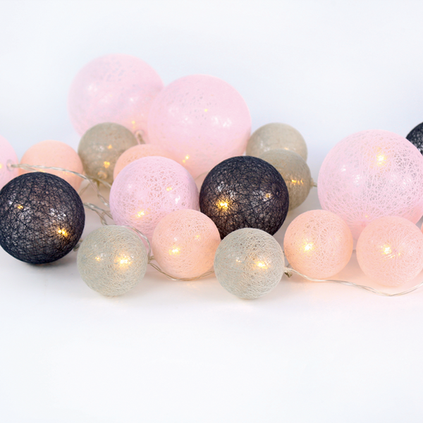 “WOVEN BALL FAIRY LIGHTS” POZ - ΓΚΡΙ ΜΠΑΛΑ 20 LED ΛΑΜΠΑΚ ΣΕΙΡΑ ΜΠΑΤΑΡ(3xΑΑ) ΘΕΡΜΟ ΛΕΥΚΟ IP20