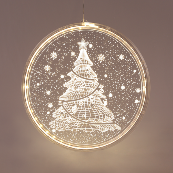 "3D ACRYLIC CHRISTMAS TREE", 24 WW LED ΣΤΑΘ. IP20  21X21.6CM, USB ΚΑΛ. ΤΡΟΦΟΔ.