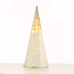 "SILVER & WHITE SEQUIN CONE TREE" 35 WW LED ΛΑΜΠ. ΜΠΑΤ. 3ΧΑΑ,IP20 Φ27.5X90CM