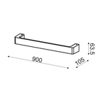 ΕΠΙΤΟΙΧΟ Φ/Σ LED 18W 3000K ΑΛΟΥΜΙΝΙΟ ΓΚΡΙ 90Χ6,4Χ10,5CM FOGA - Image 2