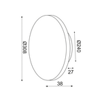ΕΠΙΤOIXO Φ/Σ LED 15W 3000Κ 1200LM ΑΝ.ΚΑΦΕ ΔΕΡΜΑ MDF ΚΥΚΛΟΣ Φ30ΧΗ3,6CM ECLIPSE - Image 3
