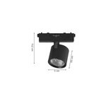 Inlight Φωτιστικό LED 7W 3CCT για Ultra-Thin μαγνητική ράγα σε μαύρη απόχρωση D:5X15,2X9,5cm (TMU0100-Black) - Image 2