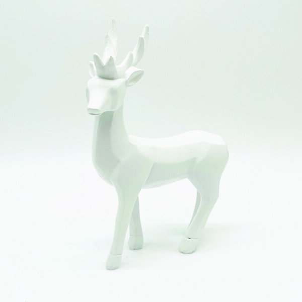 ΔΙΑΚΟΣΜΗΤΙΚΟ RESIN ΕΛΑΦΙ  ΛΕΥΚΟ 17x6x25cm