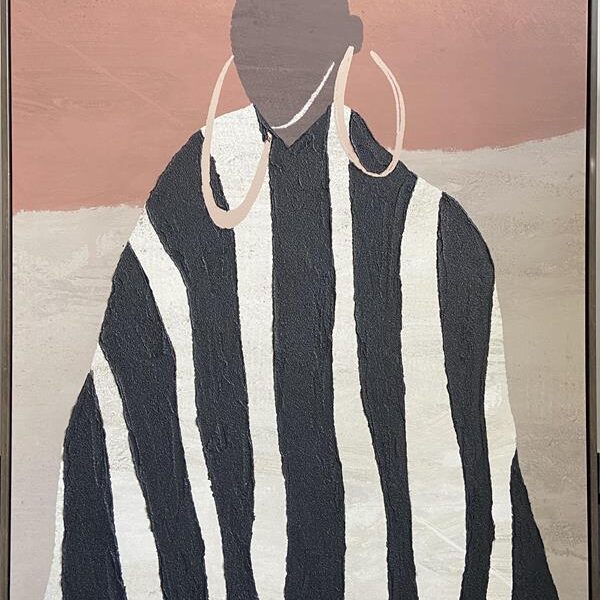 ΠΙΝAΚΑΣ ΚΑΜΒΑΣ ΜΕ ΠΛΑΙΣΙΟ, ΑΝΔΡΙΚΗ ΦΙΓΟΥΡΑ, ΜΠΕΖ-ΚΑΦΕ -ΕΚΡΟΥ, 82.6x122.6cm