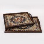 S/2 ΔΙΣΚΟΣ PS ΜΕ ΓΥΑΛΙ ΚΑΦΕ 49.5x36.5x6cm / 44x31x6cm
