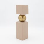 ΒΑΖΟ ΜΕΤΑΛΛΙΚΟ ΜΠΕΖ-ΧΡΥΣΟ 8x8x32cm