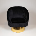 ΠΟΛΥΘΡΟΝΑ, ΒΕΛΟΥΔΟ, ΜΑΥΡΟ, ΜΕΤΑΛΛΙΚΗ ΒΑΣΗ ΧΡΥΣΗ, 79x72x81cm - Image 2