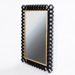 ΚΑΘΡΕΦΤΗΣ, ΜΕΤΑΛΛΙΚΟΣ, ΚΟΡΝΙΖΑ ΜΕ ΣΧΕΔΙΟ, ΜΑΥΡΟ, 56x3x78,5cm - Image 2