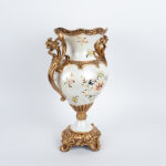 ΒΑΖΟ, ΠΟΡΣΕΛΑΝΗ ΜΕ ΠΟΛΥΡΕΖΙΝ, ΛΕΥΚΟ ΜΕ ΛΟΥΛΟΥΔΙΑ, 31x19x45cm - Image 2